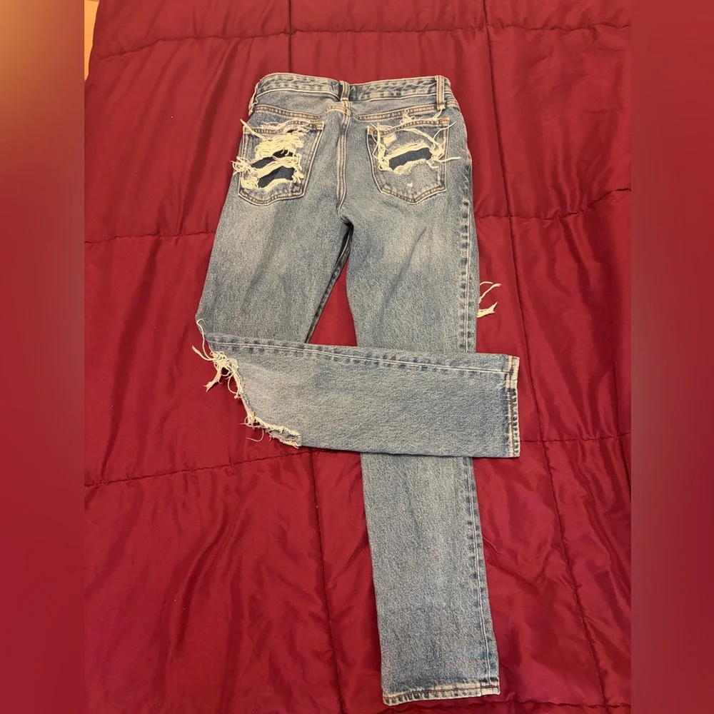 Abercrombie & Fitch Blue Distressed Jeans - Picture 2 of 3